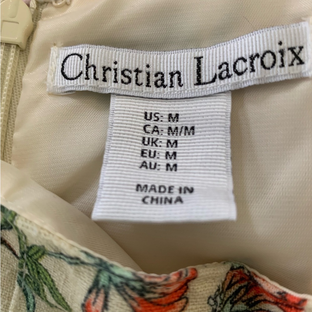 Christian Lacroix Cream Floral Midi Dress - Picture 4 of 12